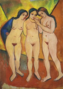 Üç çıplak, turuncu ve kırmızı, 1912