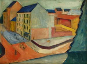 Binicilik arenalı sokağımız, Bonn, 1913 by August Macke