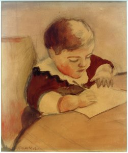 Walter, masada resim yapıyor by August Macke