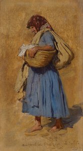 Bir Çiftçinin Karısının Burnunu Üflemesi, yaklaşık 1871-1874 by August Ritter von Pettenkofen