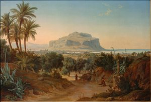Palermo ve Monte Pellegrino manzarası by August Wilhelm Julius Ahlborn
