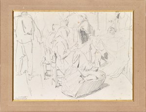 Başörtülü ve beşikli kadınlar by August von Pettenkofen