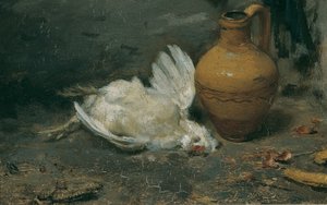 Ölü tavuk ve sürahi ile natürmort