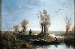 Kanalın Kıyıları (tuval üzerine yağlı boya) by Auguste Paul Charles Anastasi