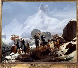 Susten (İsviçre Alpleri) manzarası. Auguste Xavier Leprince (1799-1826) tarafından yapılan tablo