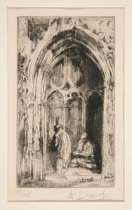 Bir Kilise Portalında Dilenci by Auguste Brouet