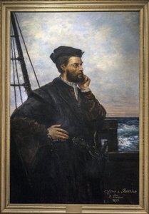 Jacques Cartier (1491-1557), Fransız denizci ve kaşif portresi. Auguste Lemoine tarafından yapılan boyama 1848-1909 - 1895 SAINT MALO tarih müzesi