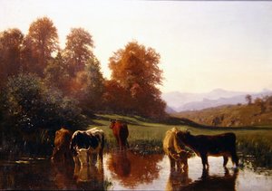Sığır sulama (tuval üzerine yağlı boya)