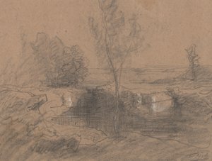 Manzara, c.1853-65 (kalem ve kağıt üzerinde yıkama)