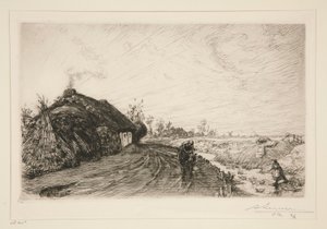 Vendee bataklığı boyunca uzanan yol [Saint-Jean-de-Monts] by Auguste Lepere