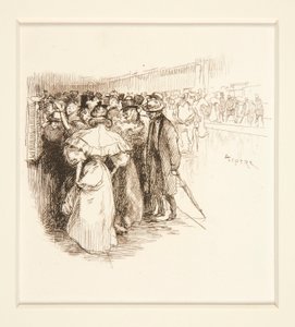 Bilet Penceresindeki Kalabalık (?) by Auguste Lepere