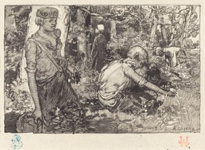 Mayıs zambakının toplanması (La cueillette du muguet) by Auguste Lepere