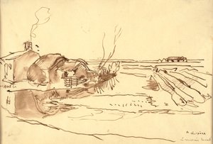 Manzara (kağıt üzerine mürekkep)