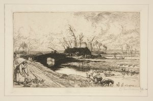 Le petit pont (Vend?e) (Küçük Köprü [Vendee]) by Auguste Lepere