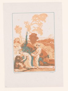 Müzik ve Şiir, sanatçıya yardım ediyor La Musique et la Poesie secourant les Artistes by Auguste Lepere