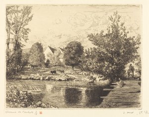 Eski Yaya Köprüsü, Küçük Morin Kıyıları by Auguste Lepere