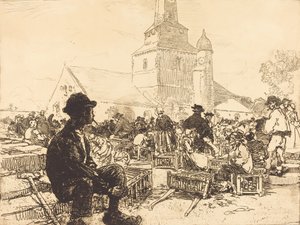 St.-Jean-de-Mont'taki Kümes Hayvanları Pazarı, St.-Jean-de-Mont'taki Kümes Hayvanları Pazarı, 1892. by Auguste Lepere