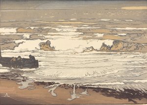 Açılmamış Dalgalar, Eylül Sel, 1901 Les Vagues ertelenmiş, 1901. by Auguste Lepere
