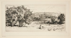 Villeneuve-sur-Bellot Köyü (Seine-et-Marne) by Auguste Lepere