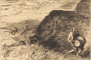 Yıkıcılar, Saint-Jean-de-Monts Gemi enkazı yağmacıları, Saint-Jean-de-Monts, 1915. by Auguste Lepere