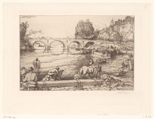 Seine L'Abreuvoir au pont Marie, Paris'te rakamlarla Pont Marie'nin görünümü (nesne üzerindeki başlık)