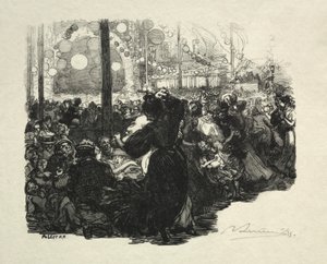 14 Temmuz, Rue de Belleville, sabah 10 by Auguste Louis Lepère