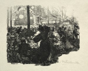 14 Temmuz, Rue de Belleville, 10:00 by Auguste Louis Lepère