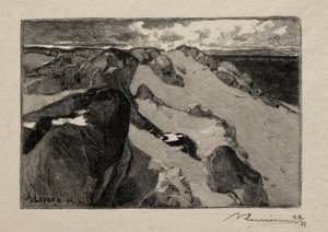 Arbonne, Gros Sablon. by Auguste Louis Lepère