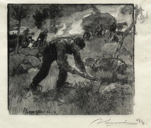 Heather kazıcılar by Auguste Louis Lepère
