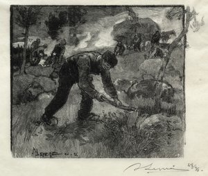 Heather kazıcılar, 1887. by Auguste Louis Lepère