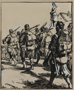 Sınırların Savaşı: İngiliz Askerleri Grubu by Auguste Louis Lepère