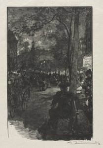 Boulevard Montmartre, Akşam by Auguste Louis Lepère