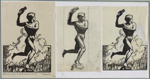 Antigoras Giants'ın galibi Brado by Auguste Louis Lepère