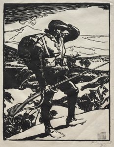 Alp Avcısı Ren Ovasını Izlerken by Auguste Louis Lepère