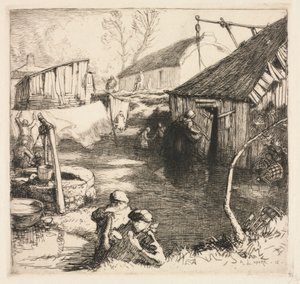 Balıkçılar Mahallesi Saint-Jean-de-Monts, 1915. by Auguste Louis Lepère