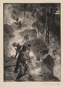 Fontainebleau Ormanı: Eğrelti Otu Brülörleri by Auguste Louis Lepère