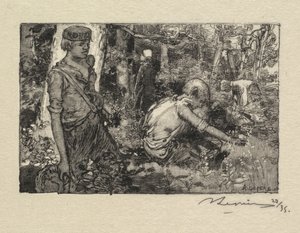 Fontainebleau Ormanı: Vadideki Zambak Topla by Auguste Louis Lepère