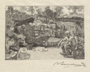 Fontainebleau Ormanı: Quarrymans Lodge Fontainebleau Ormanı: Bir taş ocağı işçisinin kulübesi, 1890. by Auguste Louis Lepère