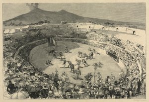 İtalya. Pompeii Festivali, Gladyatörlerin sirki, 1884. by Auguste Louis Lepère