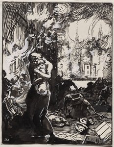 Louvain Ateşi by Auguste Louis Lepère