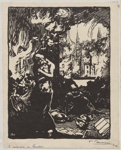 Louvain Ateşi by Auguste Louis Lepère