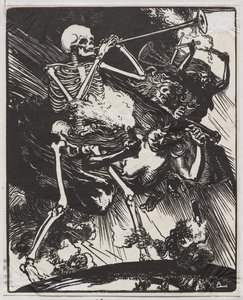 Ölüm ve tutkular yeryüzünde eriyor by Auguste Louis Lepère