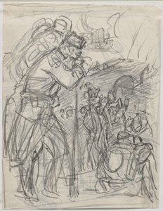 Charleroi'den Sonra Geri Çekilme... by Auguste Louis Lepère