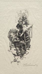 beşikteki kadın by Auguste Louis Lepère