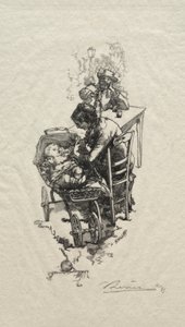 Beşikteki kadın. by Auguste Louis Lepère