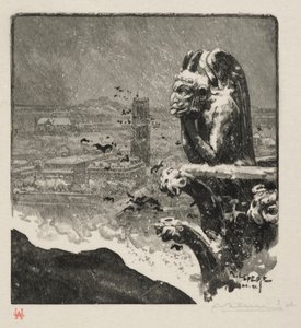Notre Dame Stryge, 1890. by Auguste Louis Lepère