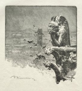 Notre Dame Stryge, 1890. by Auguste Louis Lepère