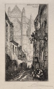 Dar Sokak, Beauvais (Bir Sokak, Beauvais) by Auguste Louis Lepère