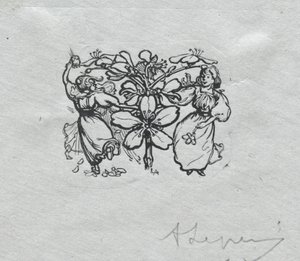 Paris Almanak, 1897: Kuyruk parçası, Bahar by Auguste Louis Lepère