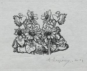 Paris Almanak, 1897: Kuyruk parçası, Yaz by Auguste Louis Lepère